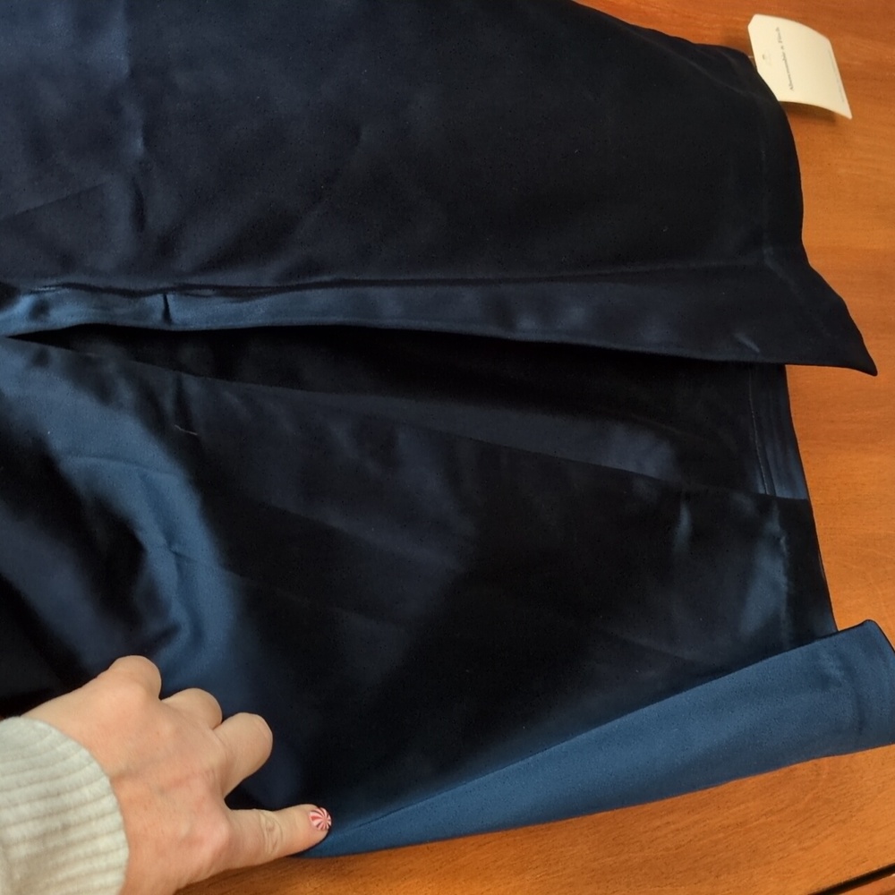 Abercrombie And Fitch Satin Maxi Dress In Navy Size S - Picture 7 of 13